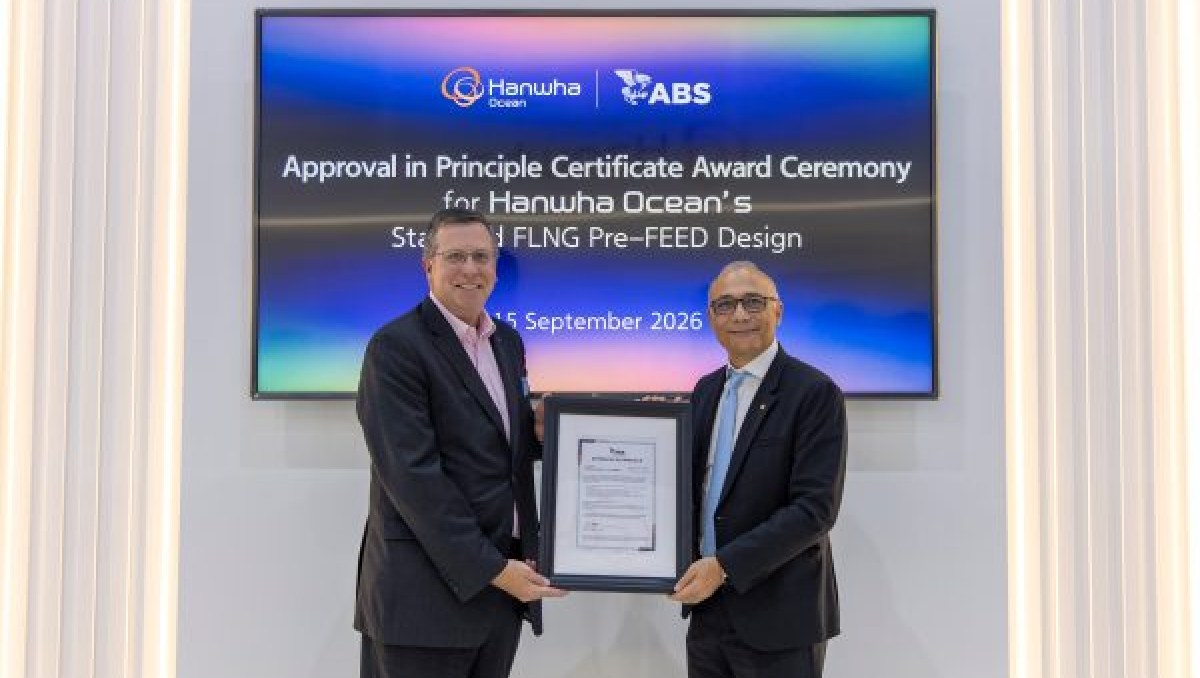 ABS aprueba diseño estandarizado de plataforma flotante de GNL de Hanwha Ocean